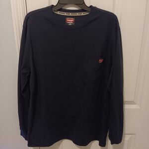 Wrangler Workwear Men's Long Sleeve Pocket Tee - Dark Blue. Large